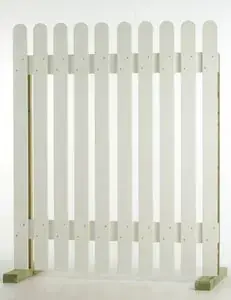 Classic white wooden picket fence