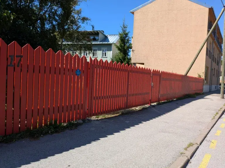 Wooden fence construction in Harjumaa