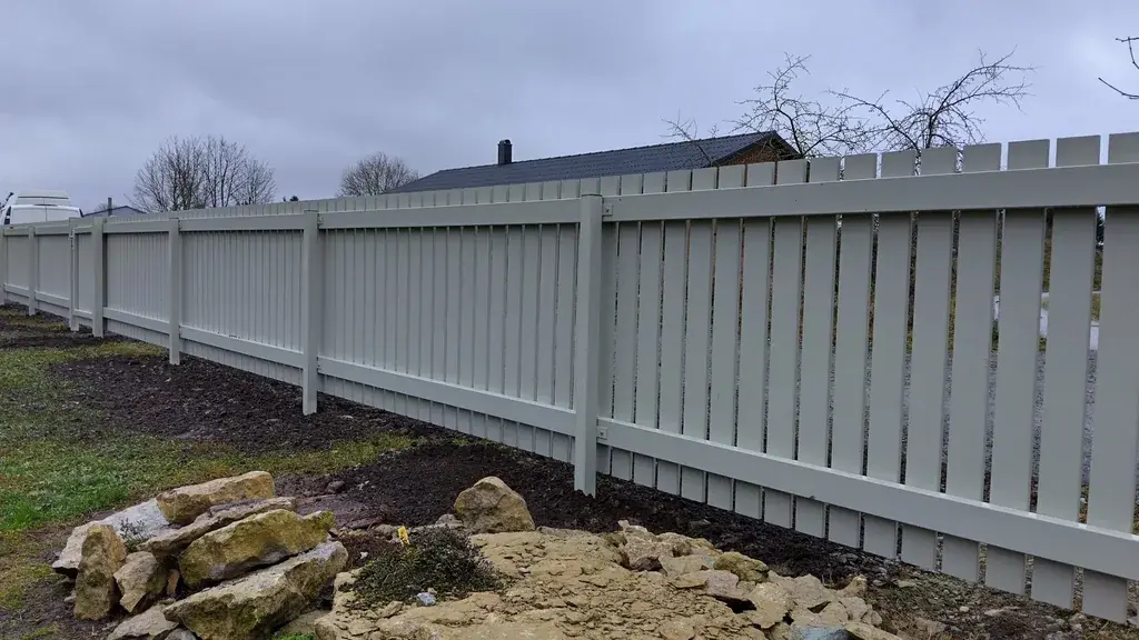 White contemporary wooden fence in Harjumaa